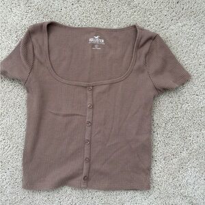 Hollister henley waffle t-shirt size small.